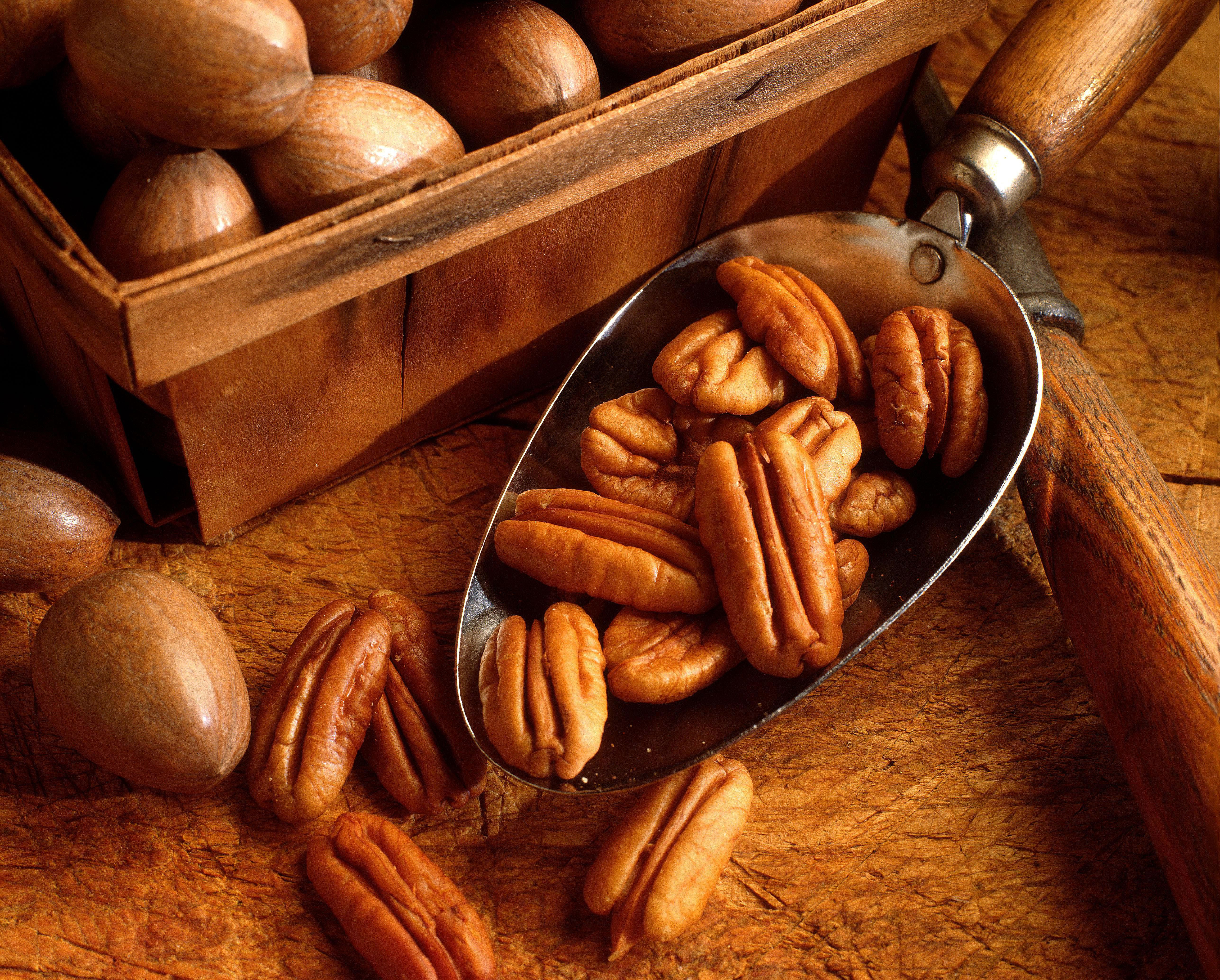 A small serving spoon of pecans