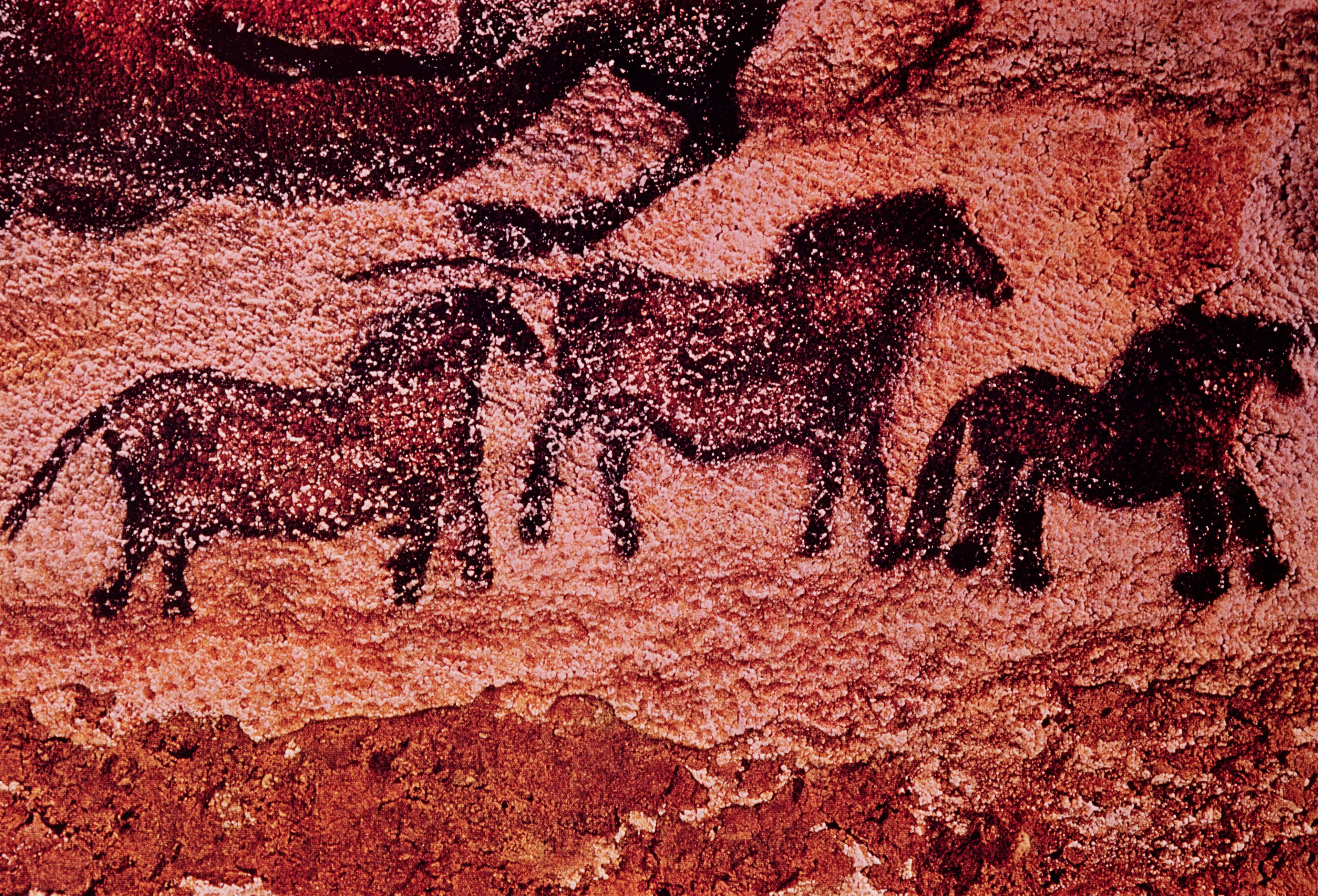 Rock painting of tarpans (ponies), c.17000 BC