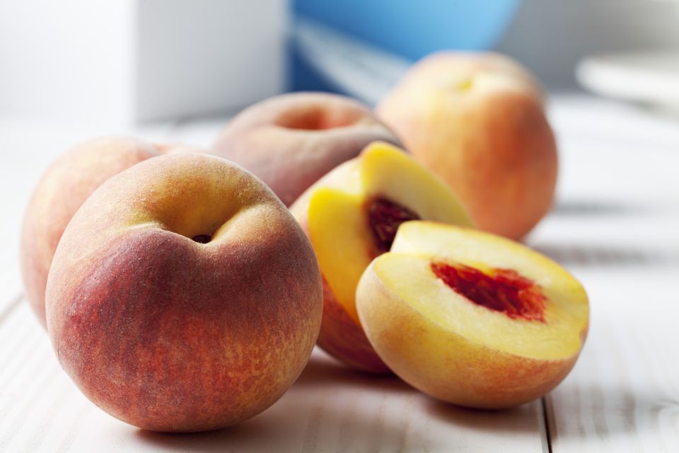 Whole and Halved Peaches