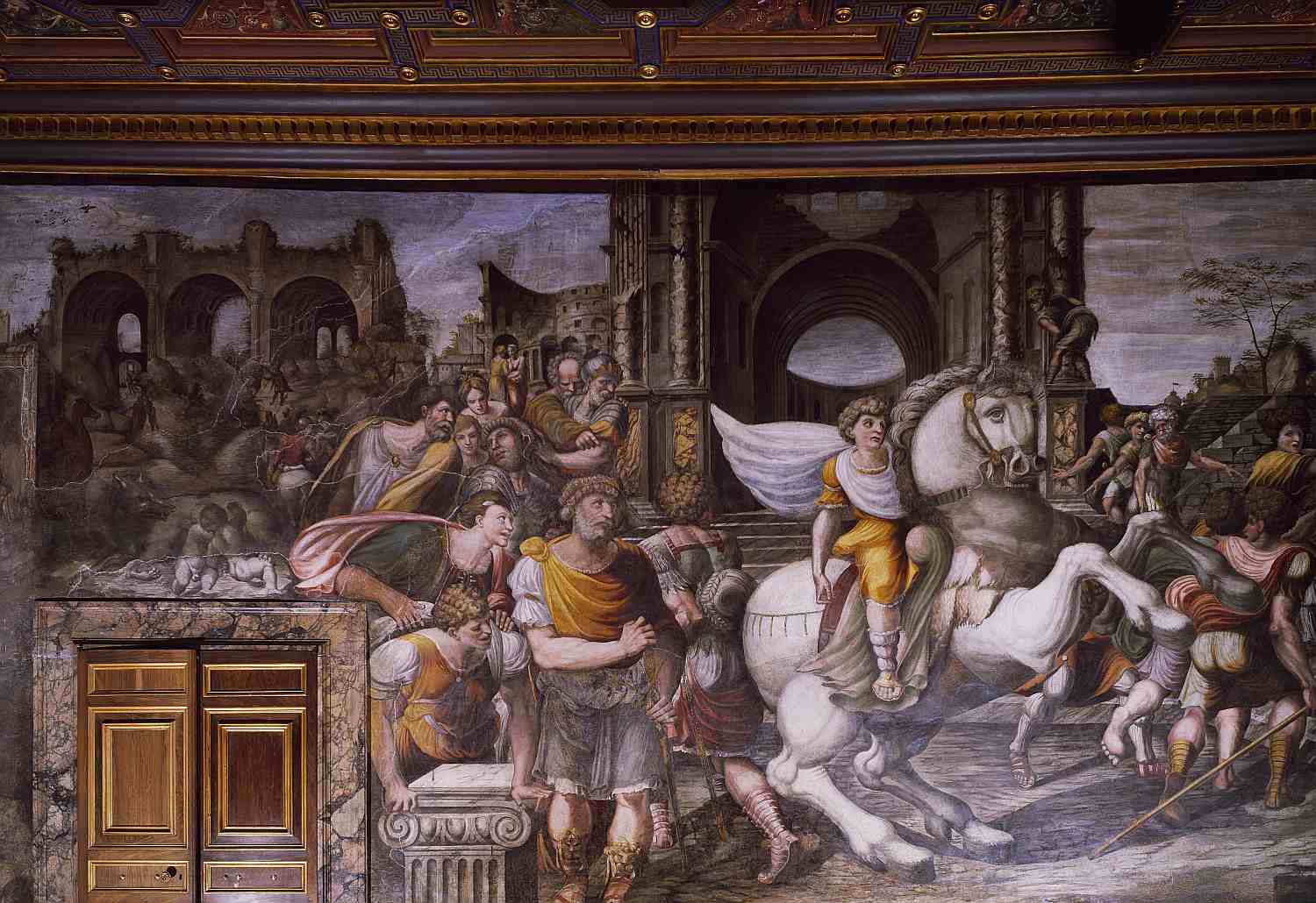Alexander Great taming Bucephalus painting