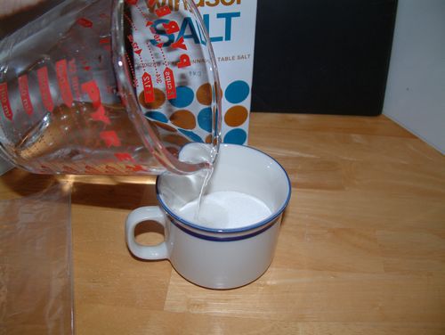 adding water to salt to calibrate hygrometer