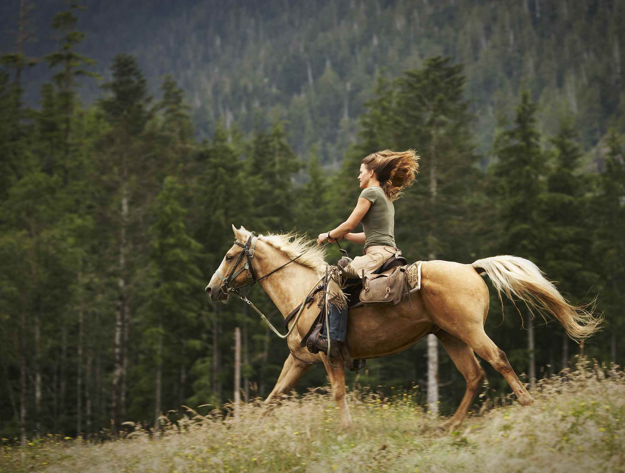 Woman riding horse